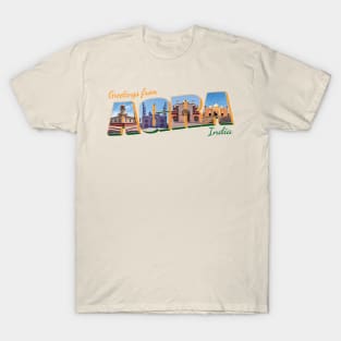 Greetings from Agra in India Vintage style retro souvenir T-Shirt